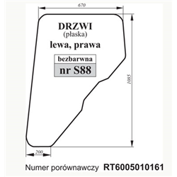 Szyba drzwi John Deere RT6005010161 BEZB-347493153