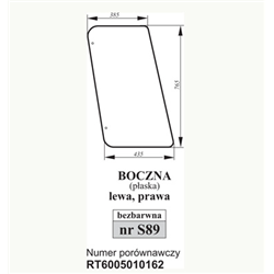 Szyba boczna Johnn Deere T6005010162-347493154