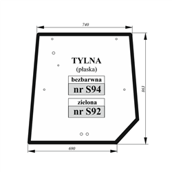 Szyba tylna MF zielona-347495663