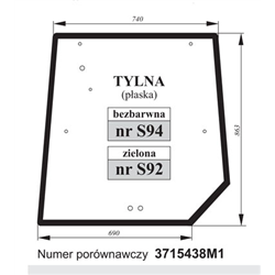 Szyba tylna MF 3715438M1 bezbarwna-347493160