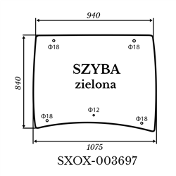 Szyba przednia Kubota L5040 zielona 1075*840-347498397