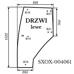 Szyba drzwi lewa Kubota L4100 816*1522-347498389