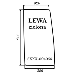 Szyba lewa zielona Kubota L4100 396*739-347498387