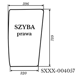 Szyba prawa Kubota L4100 zielona 396*739-347498386