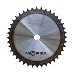 Koło zębate łańcuchowe hartowane tarcza 08B-1 (R1 1/2) Z-40 średnica zewnętrzna 166,7 mm MORGA-347519069