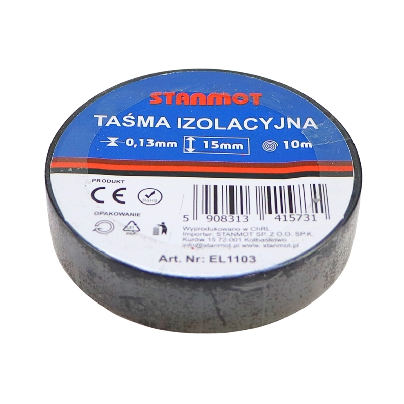 Taśma izolacyjna szerokość 15mm x długość 10m czarna-347481206