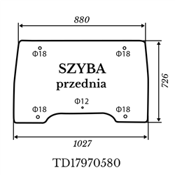 Szyba przednia Kubota L5040 zielona 1027*726mm-347498380