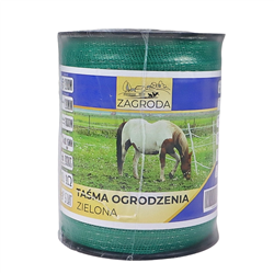 Taśma ogrodzenia elektryzatora pastucha 20mmX200M odporna na UV zielona 4-druty 0,16mm ZAGRODA-347910879