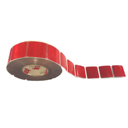 Taśma odblaskowa w rolce konturowa do plandek szeroka 50mm długa 50m czerwona-347494504