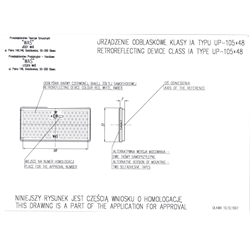 Odblask pomarańczowy prostokątny przyklejany 105x48mm UP105x48 przyklejany-347489504