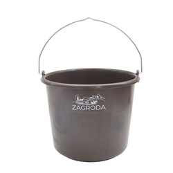 Wiadro okrągłe brązowe z uchwytem 12L Wzmocnione ZAGRODA-347513829
