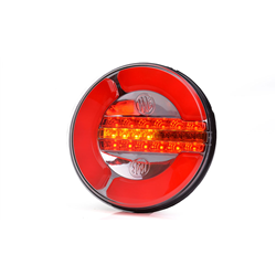 Lampa zespolona tylna okrągła LED 12/24V 3-funcyjna lewo - prawa uniwersalna migacz pływający wodoodporna z przewodem neon-34749