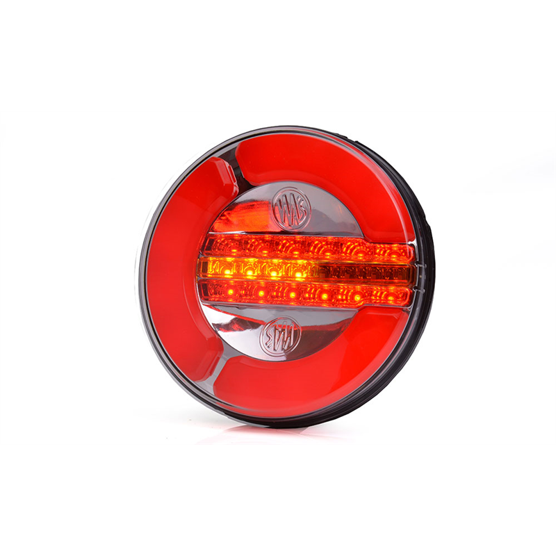 Lampa zespolona tylna okrągła LED 12/24V 3-funcyjna lewo - prawa uniwersalna migacz pływający wodoodporna z przewodem neon-34749