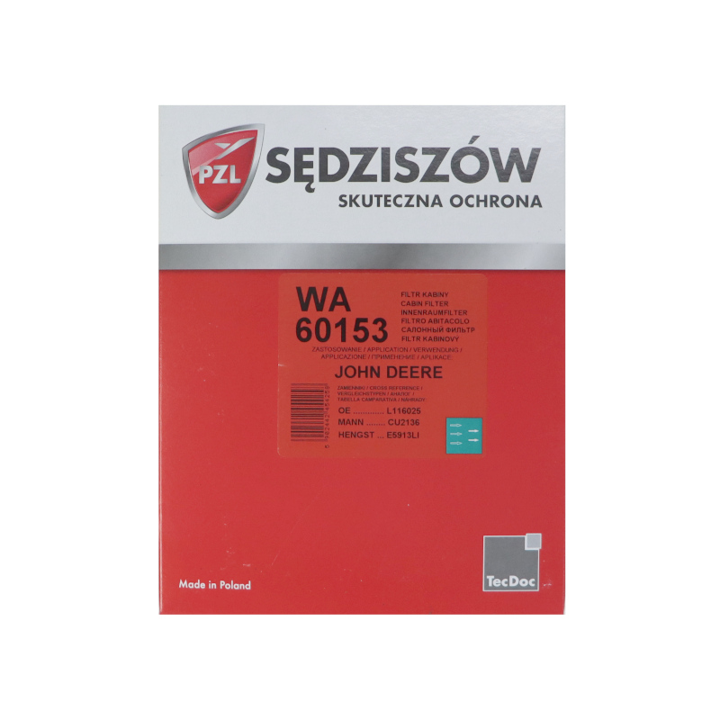 Wkład filtra kabiny John Deere WA60153-347515053