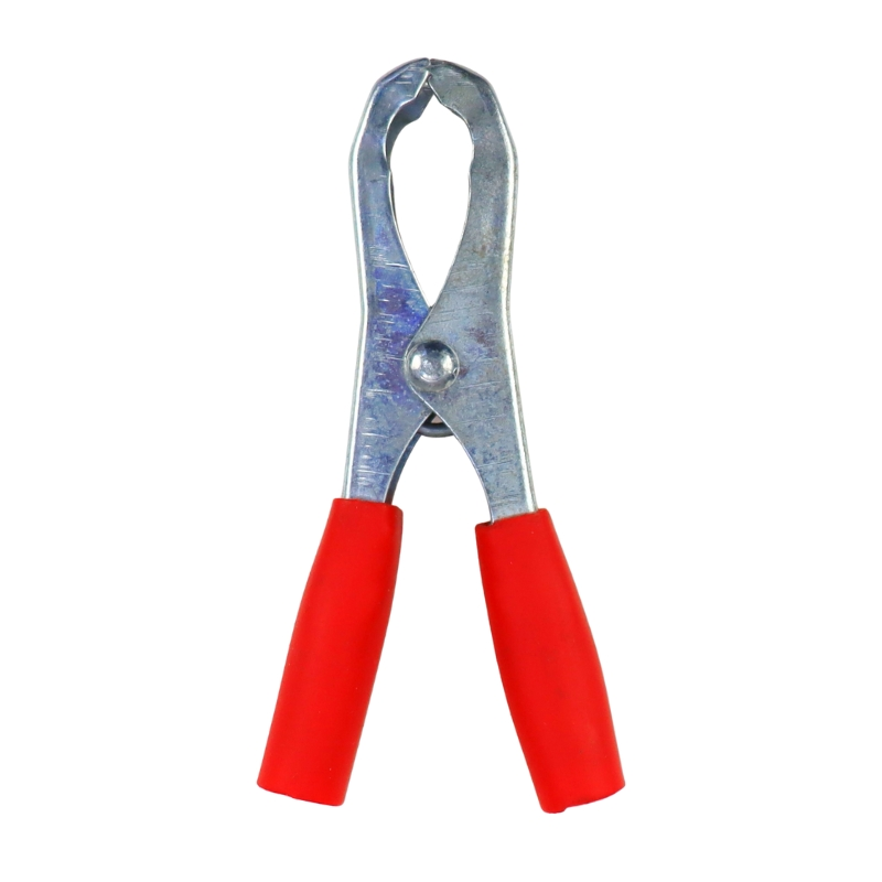 Zacisk prostownika mały czerwony L-90mm 100A-347480565