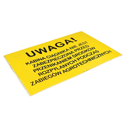 Znak Kabina ciągnika nie jest zabezpieczona-347771011