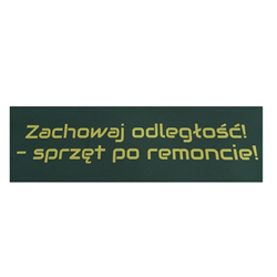 Naklejka Zachowaj odległość sprzęt po remoncie-347500544
