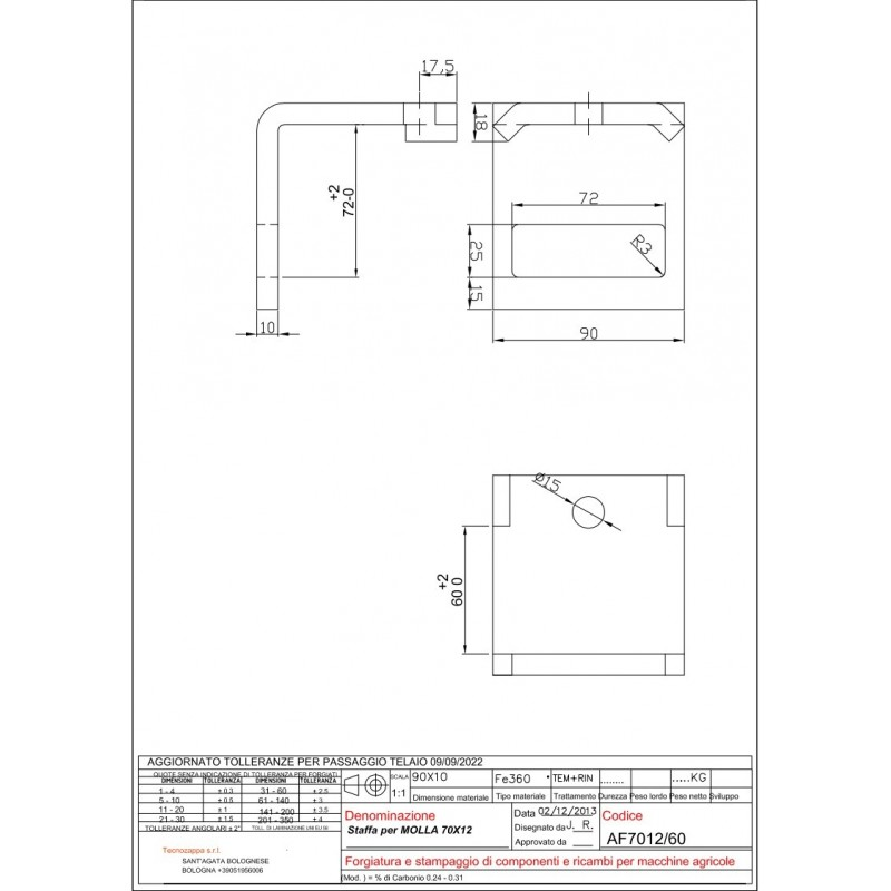 Uchwyt zęba sprężystego  70x12, 60x60mm-347938674