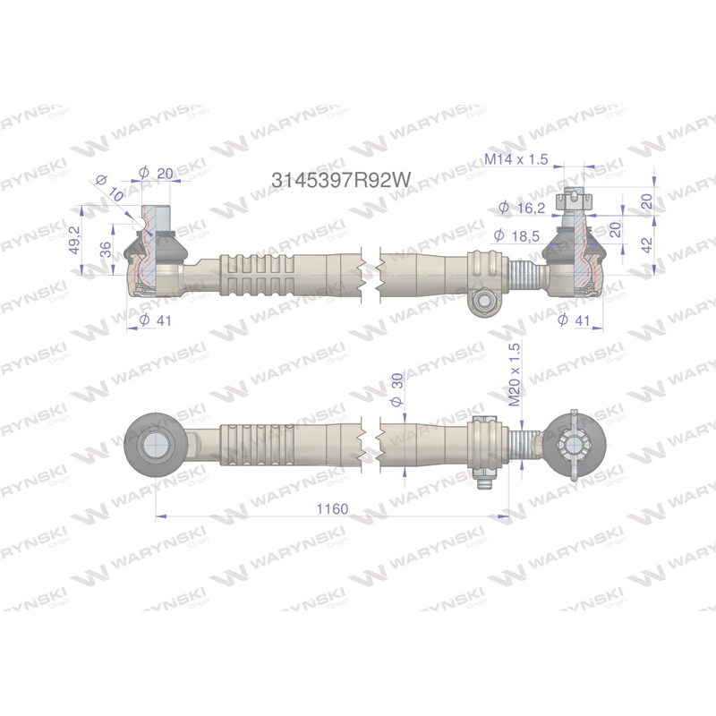 Drążek kierowniczy 3145397R92 WARYŃSKI-347456000