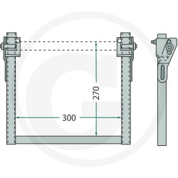 Drawbar step I 50mm 220ZGA01 HW 60 / HW 80 GRANIT