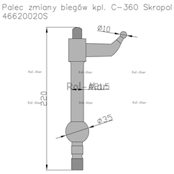 Palec zmiany biegów kpl. C-360 Skropol-347442073
