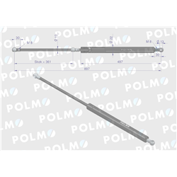 Siłownik L max. 897mm 5016579M1P MASSEY FERGUSON POLMO-347879362