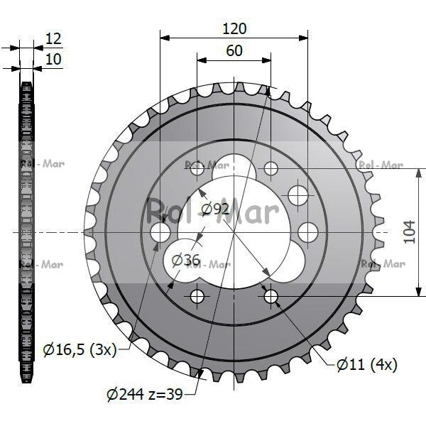 Koło łańcuchowe Z-39 12b Bizon-347872538