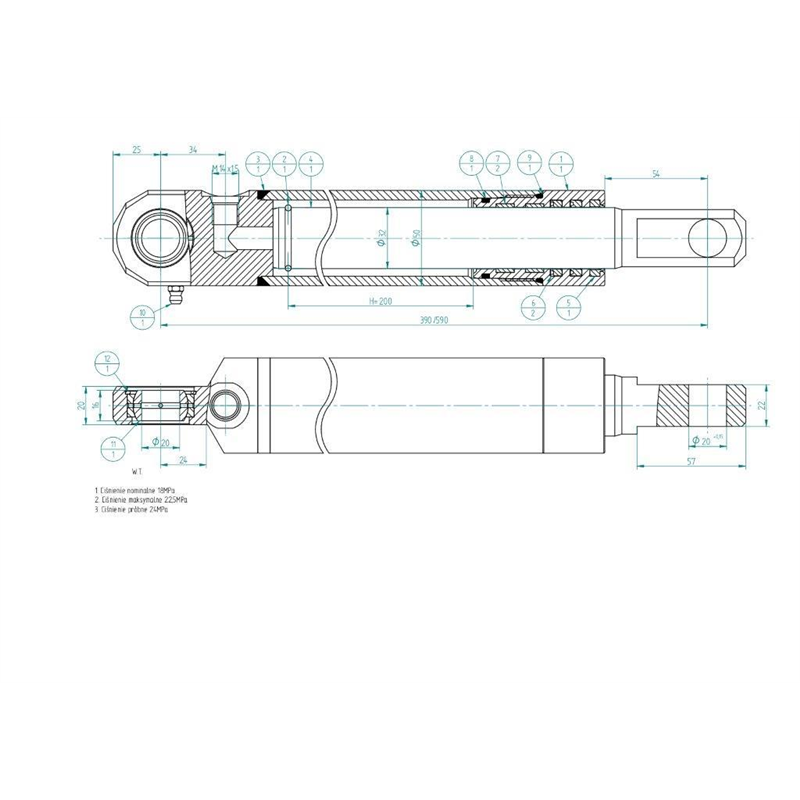 Cylinder podnoszenia motowideł CN2E-32/200B Bizon-347444592