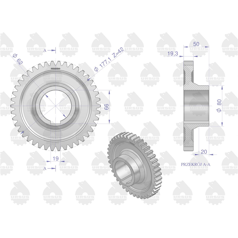 Koło IV biegu C-360 ORYGINAŁ URSUS-347444971