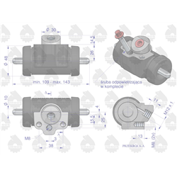 Cylinderek hamulcowy 952620 C-360 ORYGINAŁ URSUS-347877082