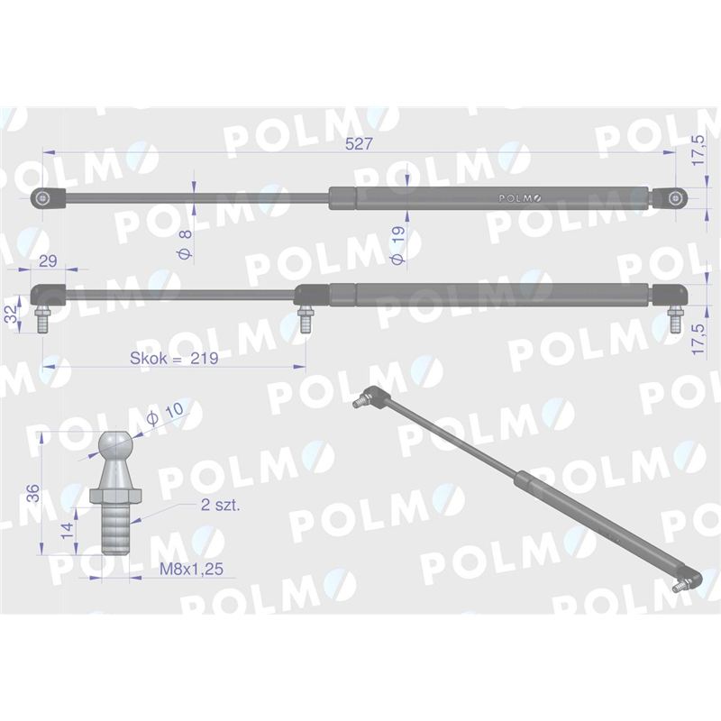 Siłownik dachu 10368918 pasuje do Zetora Proxima Forterra POLMO-347899365