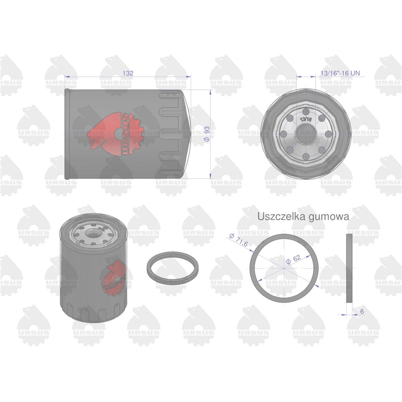 Filtr oleju PP-711 Zetor ORYGINAŁ URSUS-347874663