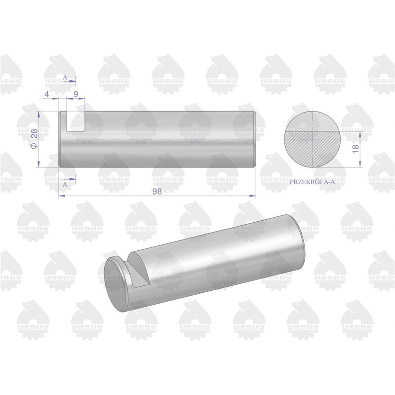 Sworzeń widełek C-385 ORYGINAŁ URSUS-347880972