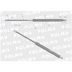Siłownik drzwi L max. 205mm 81878231P FORD POLMO-347450176