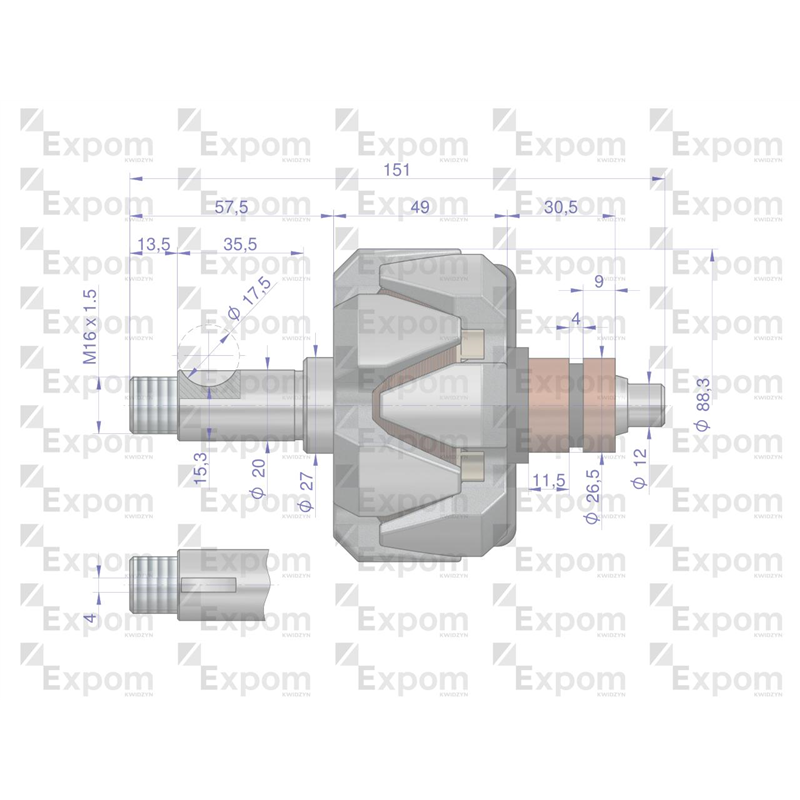 Wirnik alternatora 9515672EX C-385 Nowy Typ EXPOM KWIDZYN eu-347458869