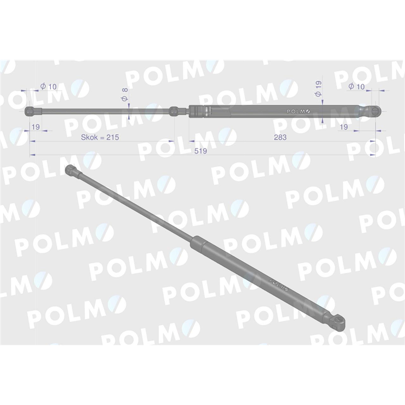 Siłownik szyberdachu L max. 519mm AL160699P JOHN DEERE POLMO-347878519