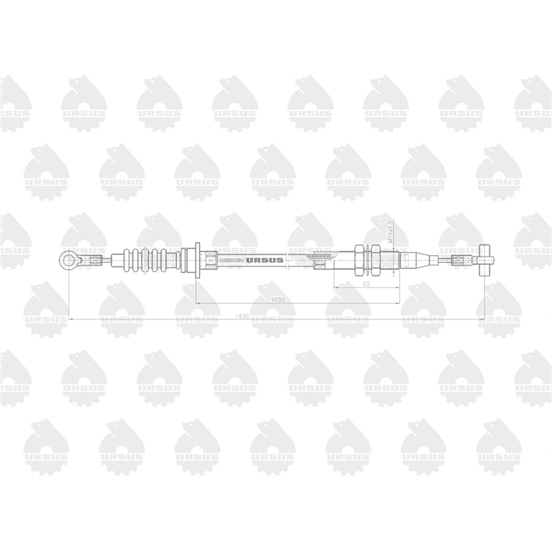 Linka - Hamulec L-1430mm 3714536M1 MF ORYGINAŁ URSUS-347885460