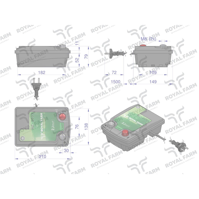 Elektryzator 2J sieciowy RF-2001 ROYAL FARM-347457040