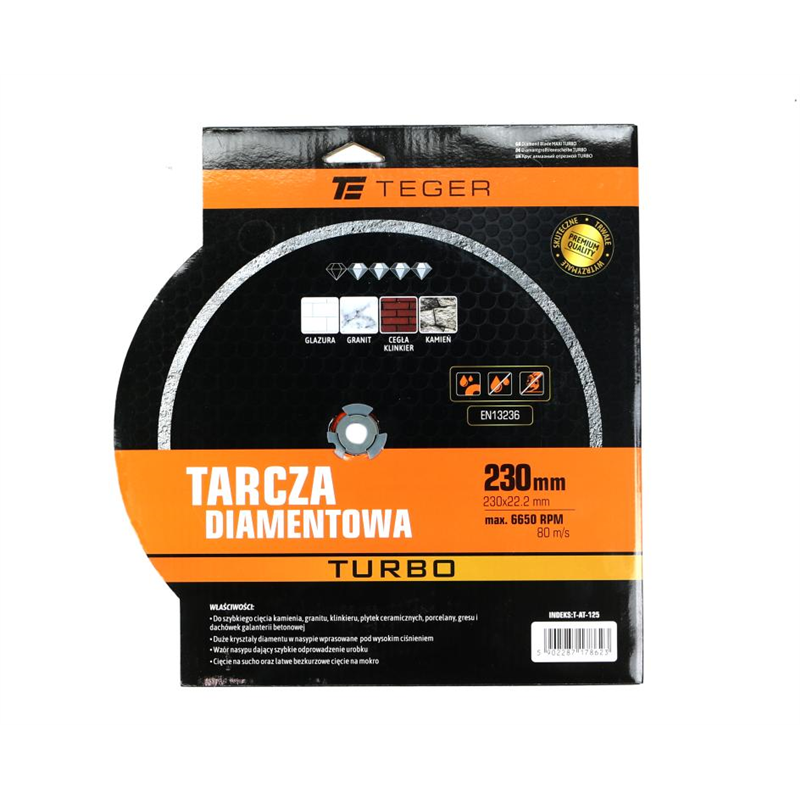 Tarcza diamentowa TURBO 230x22.23 mm TEGER-347898653