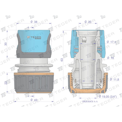 Szybkozłączka 3/4"  - bez waterstop / TEGER-347466770