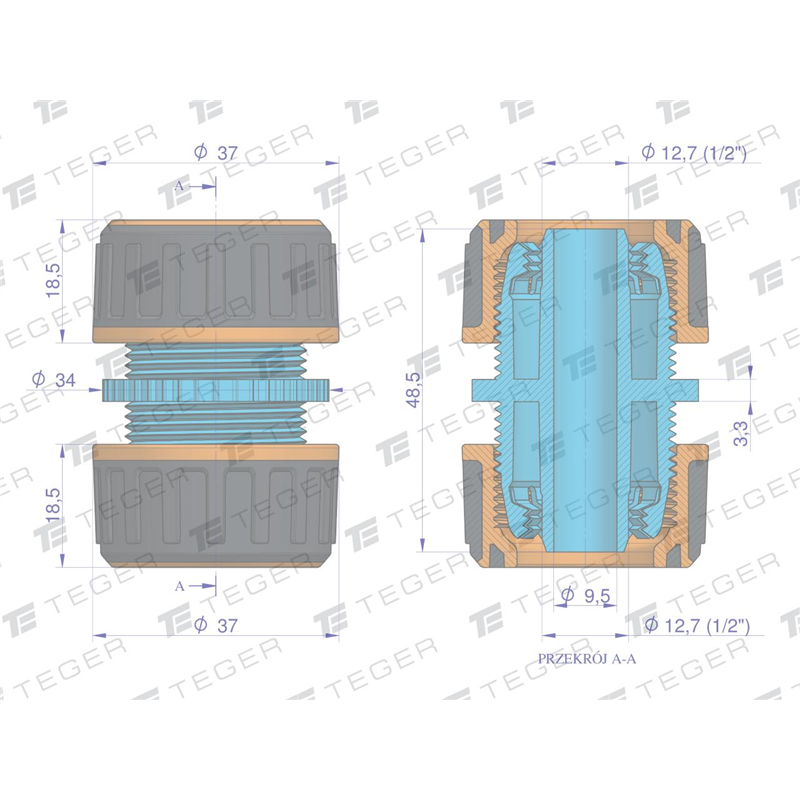 Łącznik węża 1/2" / TEGER-347895117