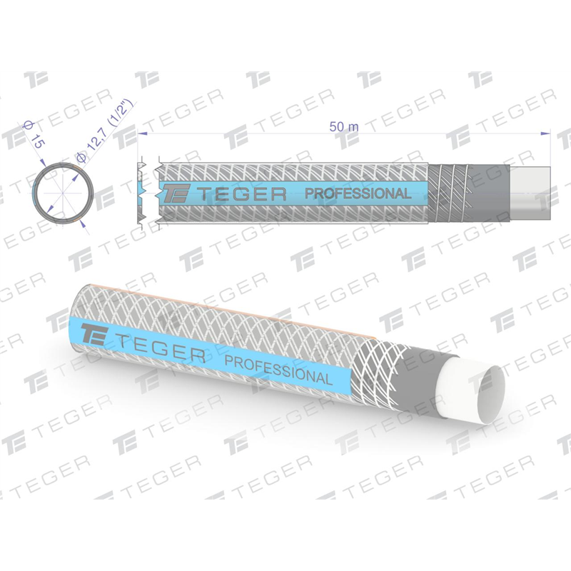 Wąż ogrodowy "PROFESSIONAL- EXTRA FLEX" FI 1/2". 50m / TEGER-347899627