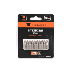 Bit krzyżowy PZ 1x25 mm, (10 szt), S2, Teger-347901858