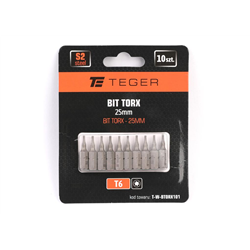 Bit TORX T6x25 mm, (10 szt), S2, Teger-347473499