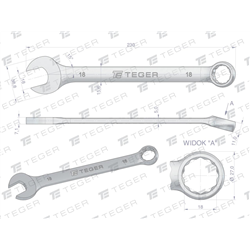Klucz płasko-oczkowy 18 mm / TEGER-347466276