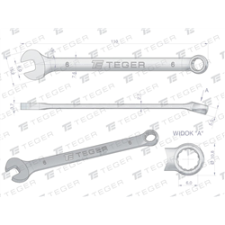 Klucz płasko-oczkowy 6 mm / TEGER-347894571