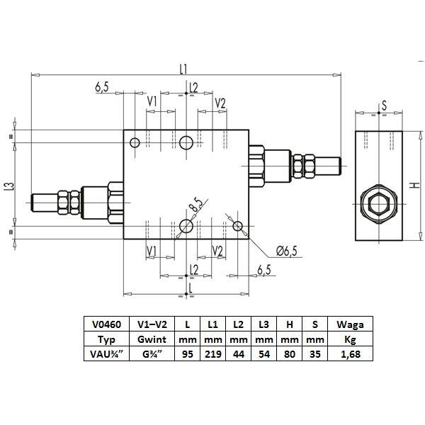 Zawór krzyżowy 3/4" przepustowość 110L-347442571