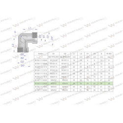 Kolanko hydrauliczne metryczne BB M36x2 28L (XW) Waryński-347890517