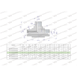 Trójnik hydrauliczny calowy BBB 1/2" BSP (XT) Waryński-347890351