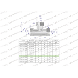 Trójnik hydrauliczny metryczny BBB M30x2 22L (XT) Waryński-347890410